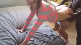 Unexperienced teen ENORMOUS EBONY BONE cuckold